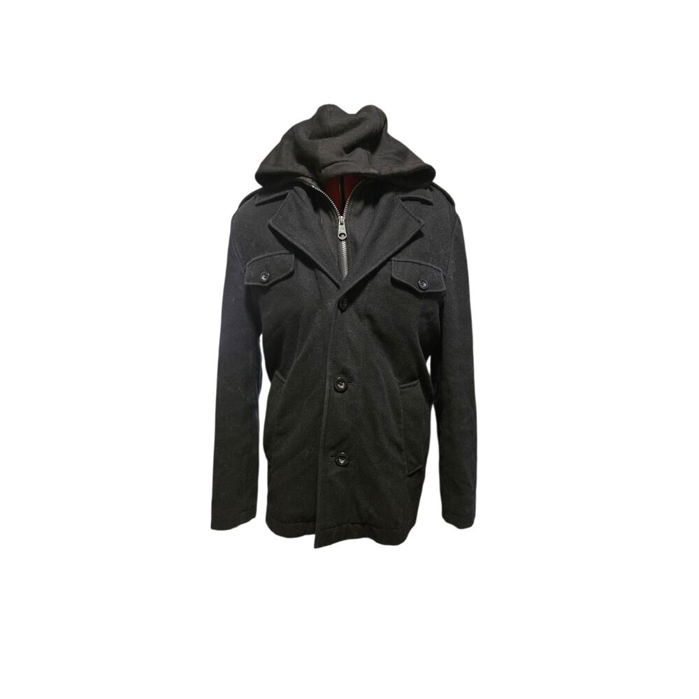 Buffalo David Bitton black button and zipper jacket, size medium